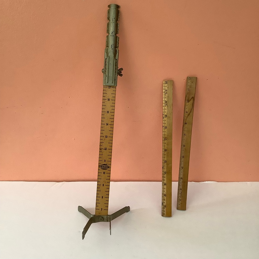 Vintage David Traum Co Hem Ruler Tool And Two One Foot Ruler Sewing Seamstress
